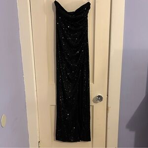 Hello Molly Sparkling Black Strapless Dress